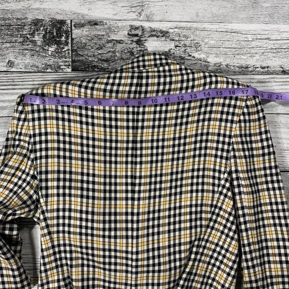 Vintage 80s 90s Jones New York Double Breasted Plaid Cropped Blazer - Picture 11 of 12